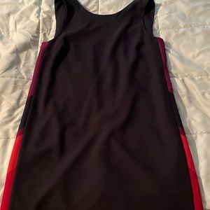 Banana Republic black dress. Colorful stripe on side.